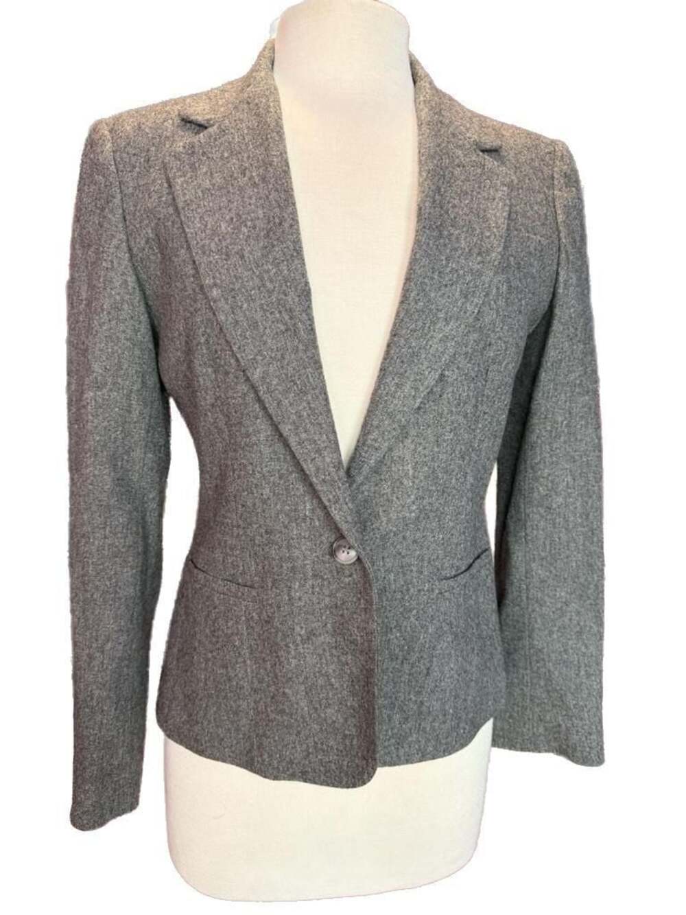Jones New York Gray Wool Blend Blazer Jacket Size 8